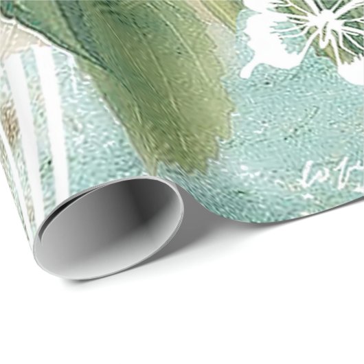 Weißes Hydrangea Geschenkpapier (Rolleneckpunkt)