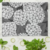 Weißes Hydrangea Geschirrtuch (Gefaltet)