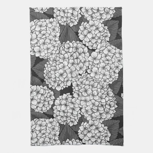 Weißes Hydrangea Geschirrtuch (Vertikal)