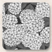 Weißes Hydrangea Getränkeuntersetzer (Vorderseite)