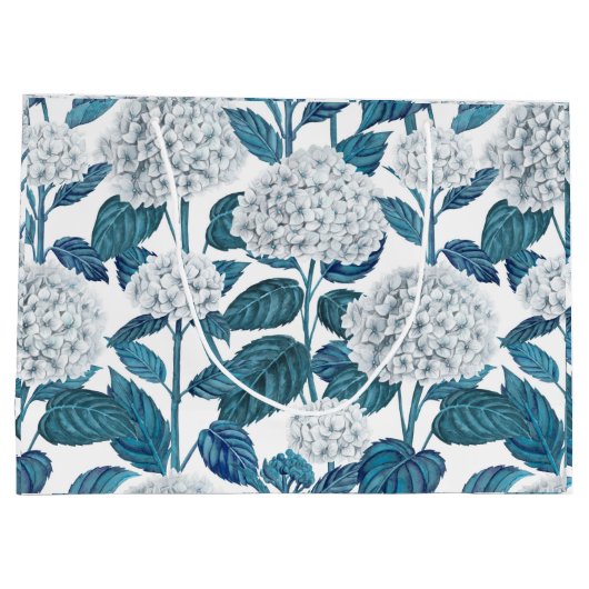 Weißes Hydrangea Große Geschenktüte (Rückseite)