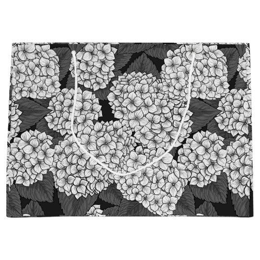 Weißes Hydrangea Große Geschenktüte (Vorderseite)