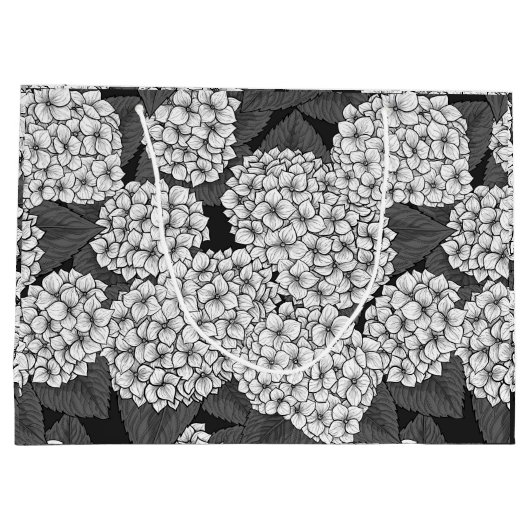 Weißes Hydrangea Große Geschenktüte (Rückseite)