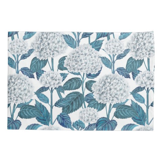 Weißes Hydrangea Kissenbezug (Rückseite)