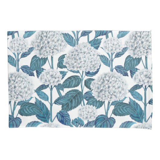 Weißes Hydrangea Kissenbezug (Vorderseite)