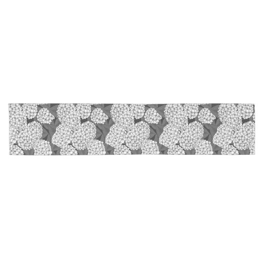 Weißes Hydrangea Kurzer Tischläufer (Horizontal)
