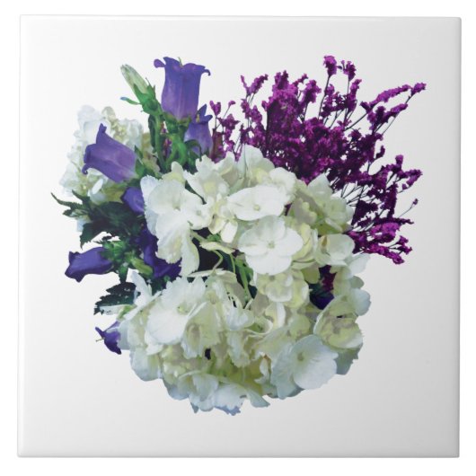 Weißes Hydrangea mit Glocken und Kapuze aus Canter Fliese (Vorderseite)