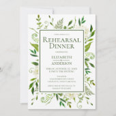 Weißes Hydrangea Probe Wasserfarben Abendessen Einladung (Vorderseite)