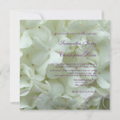 Weißes Hydrangea/romantische Hochzeitseinladungen Einladung (Rückseite)