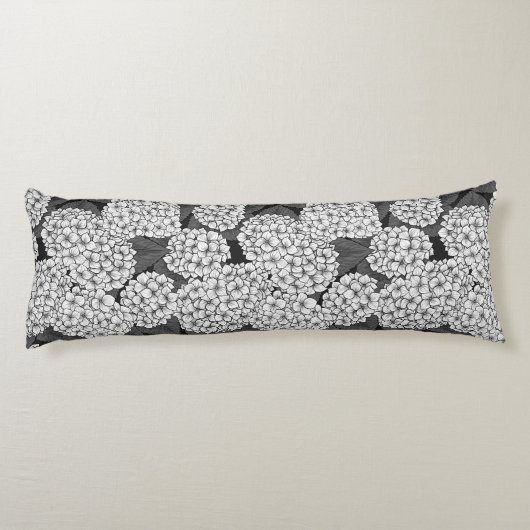 Weißes Hydrangea Seitenschläferkissen (Rückseite)