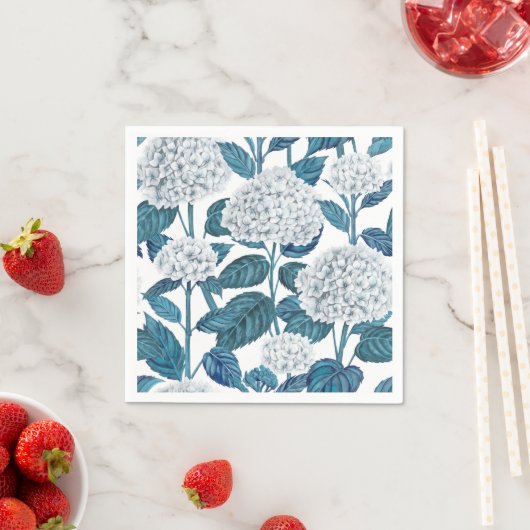 Weißes Hydrangea Serviette (Beispiel)