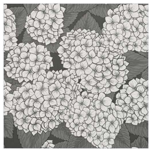 Weißes Hydrangea Stoff (Muster)