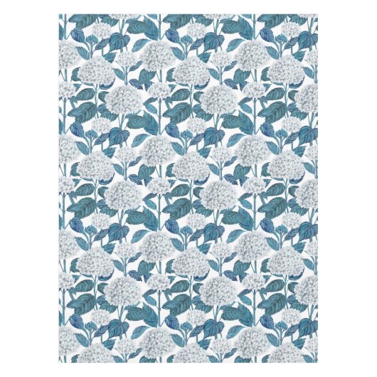 Weißes Hydrangea Tischdecke (Vorderseite)