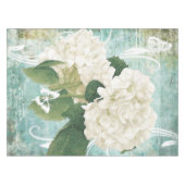 Weißes Hydrangea Tischdecke (Vorderseite (Horizontal))