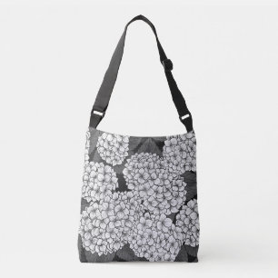 Weißes Hydrangea Tragetaschen Mit Langen Trägern