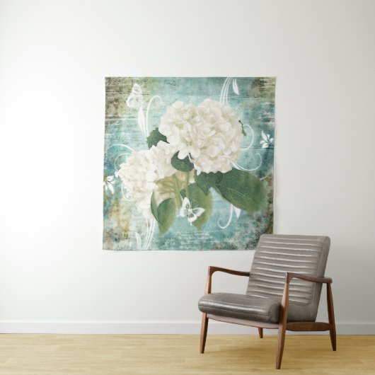 Weißes Hydrangea Wandteppich (Beispiel)