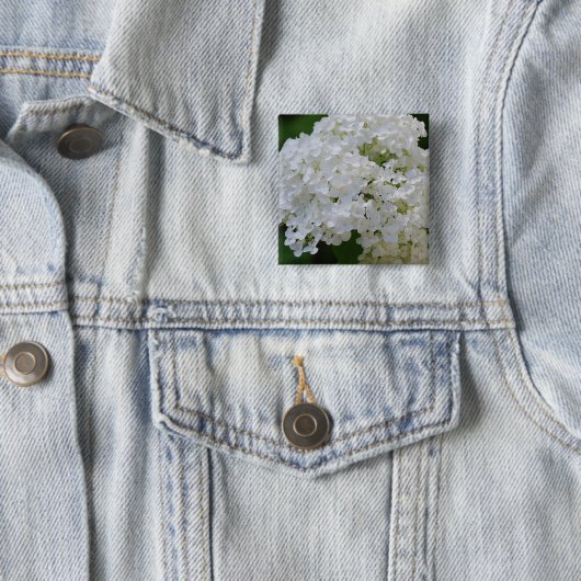 Weißes Hydrangeas-Button Button (Beispiel)