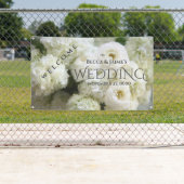 Weißes Hydrangeas und Ranunculus Banner (Insitu)