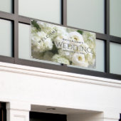 Weißes Hydrangeas und Ranunculus Banner (Äußeres Gebäude)