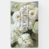 Weißes Hydrangeas und Ranunculus Banner (Vertikal)