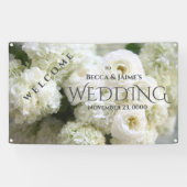 Weißes Hydrangeas und Ranunculus Banner (Horizontal)
