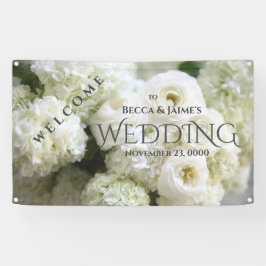 Weißes Hydrangeas und Ranunculus Banner