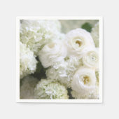 Weißes Hydrangeas und Ranunculus Serviette (Vorderseite)