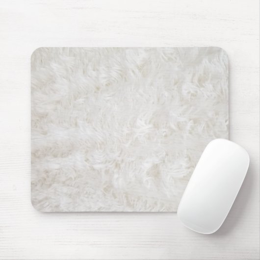 Weißes Imitat Fur Mousepad (Mit Mouse)
