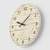 Weißes Imitat Holz Große Wanduhr (Winkel)