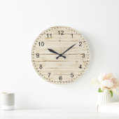 Weißes Imitat Holz Große Wanduhr (Zuhause)