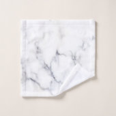 Weißes Imitat Marmor schwarze Streifen Badehandtuc Badhandtuch Set (Waschlappen)