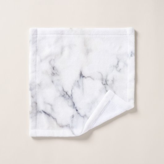 Weißes Imitat Marmor schwarze Streifen Badehandtuc Badhandtuch Set (Waschlappen)