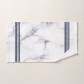 Weißes Imitat Marmor schwarze Streifen Badehandtuc Badhandtuch Set (Handtuch)