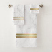 Weißes Imitat Marmorstreifen Badhandtuch Set (Insitu)