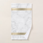 Weißes Imitat Marmorstreifen Badhandtuch Set (Handtuch)