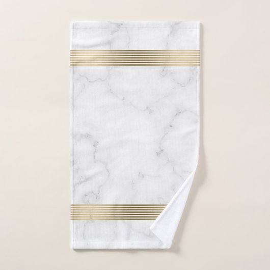 Weißes Imitat Marmorstreifen Badhandtuch Set (Handtuch)