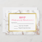 Weißes Imitat Marmortextur mit Goldrahmen-UAWG Einladung (Vorderseite)