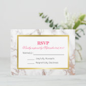 Weißes Imitat Marmortextur mit Goldrahmen-UAWG Einladung (Stehend Vorderseite)