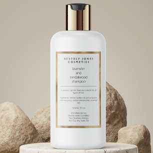 Weißes Imitat mit goldfarbenem Shampoo-Flascheneti Lebensmitteletikett