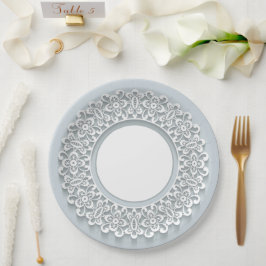 Weißes Imitat Spitzenklasse Elegant Vintag Pappteller
