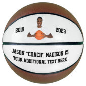 Weißes, individualisierbares Foto Basketball (Vorderseite)