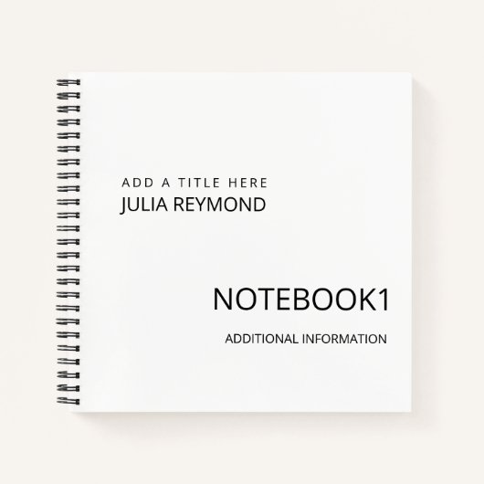 Weißes individuelles Notebook Notizblock (Vorderseite)