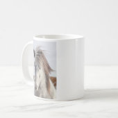 Weißes isländisches Pferdekopffoto Kaffeetasse (Vorderseite Links)