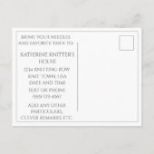 WEIßES KABELSTRICKMUSTER Postkarte + Text (Rückseite)