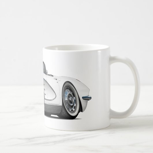 Weißes Kabriolett 1962 Korvette Kaffeetasse (Rechts)
