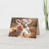 Weißes Kalb im Stall Karte (Vorderseite)