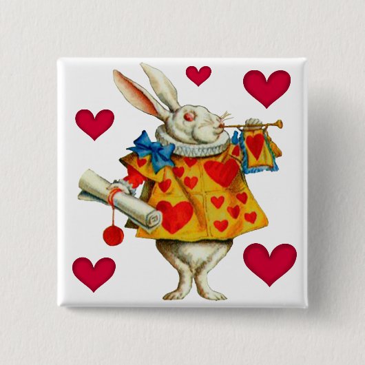 Weißes Kaninchen 1 Button (Vorderseite)