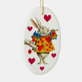 Weißes Kaninchen 1 Keramik Ornament (Rechts)