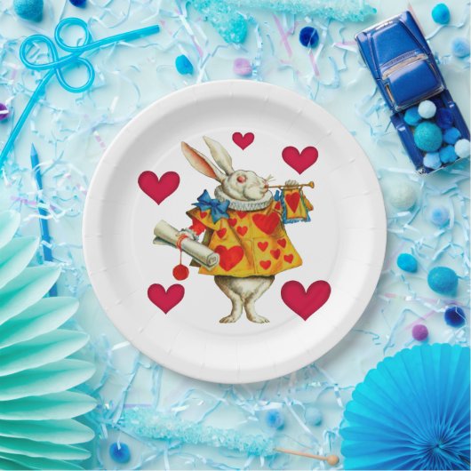 Weißes Kaninchen 1 Pappteller (Party)
