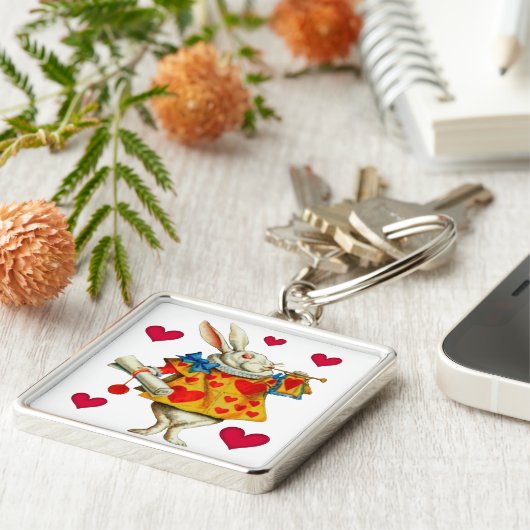 Weißes Kaninchen 1 Schlüsselanhänger (Seite)